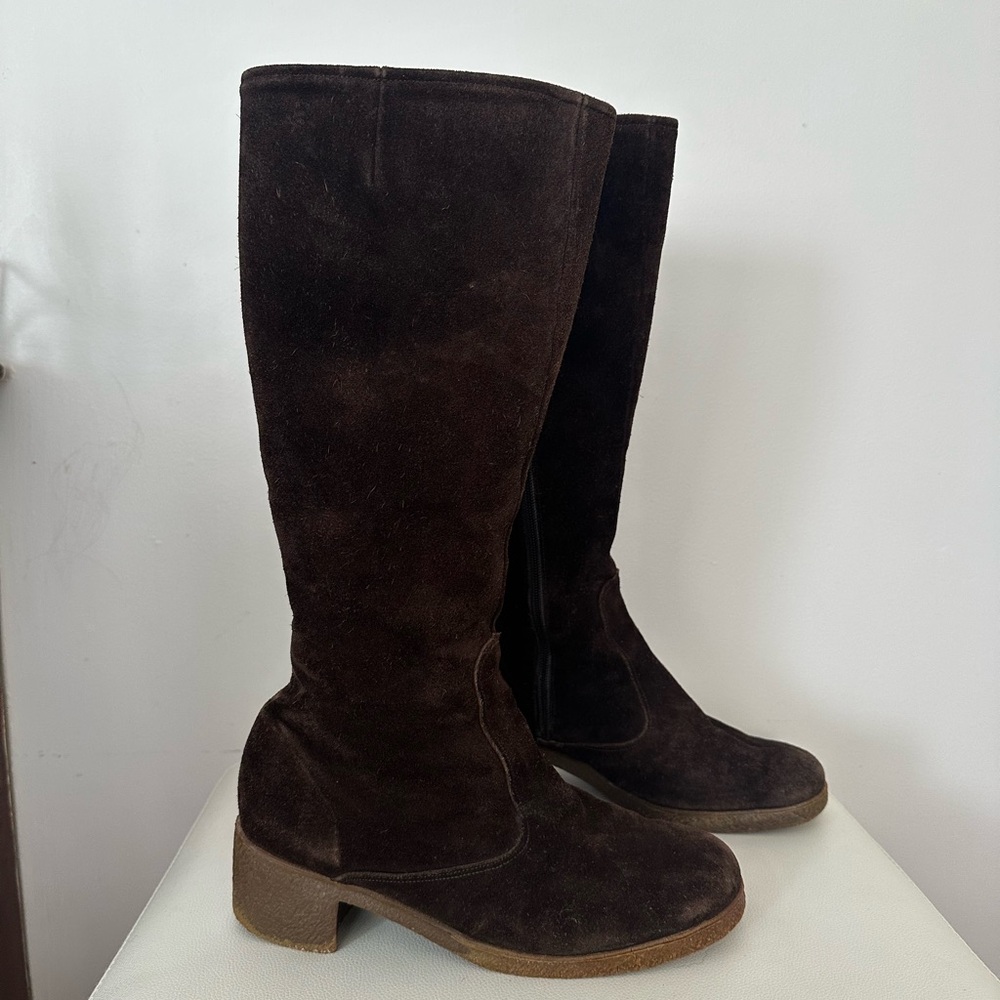 Vintage Morlands Shearling Lined Waterproof Suede Winter Boots – Brown – US 7.5